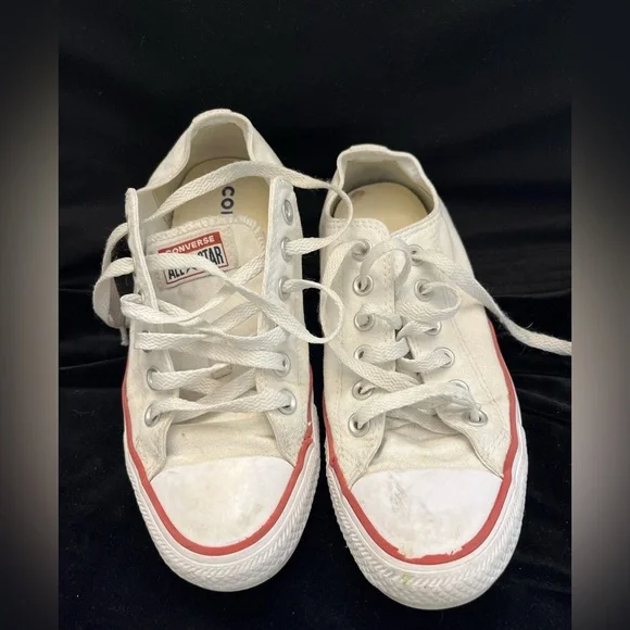 Converse All Star White Womens 7 Distressed Grunge Punk Guitar Comfort Sneakers - Picture 17 of 17
